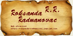 Roksanda Radmanovac vizit kartica